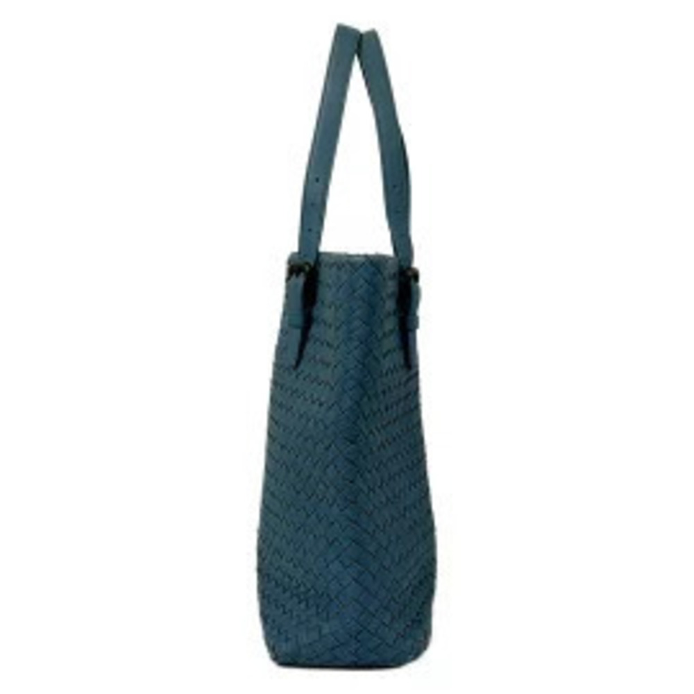 Bottega Veneta Intrecciato Tote Bag Blue Leather - Picture 1 of 5